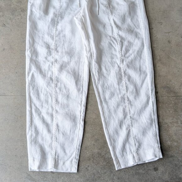 Athleta Retreat High Rise Ankle Linen Pant White medium - Picture 5 of 9